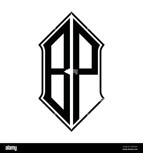 BP Logo monogram with shieldshape and black outline design template ...