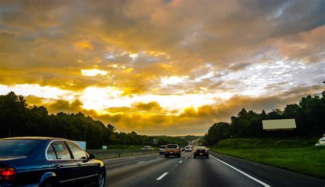 Sunrise During Morning Commute Free Stock Photo - Public Domain Pictures