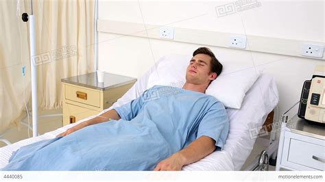 Sick Man Lying On Hospital Bed 影片素材 | 4440085