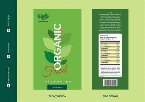 Organic Food Label Design Packaging Design Creative Package 33122826 ...