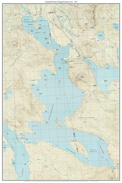 Mooselookmeguntic Lake 1997 Old Topographic Map USGS Custom Composite ...