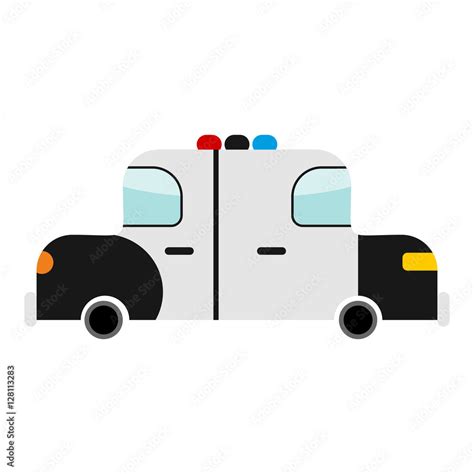 Police car cartoon style isolated. Transport on white background Stock ...