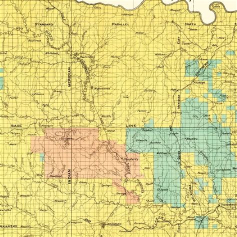 Vintage Map of Chickasaw Nation, Indian Territory, 1900 by Ted's ...