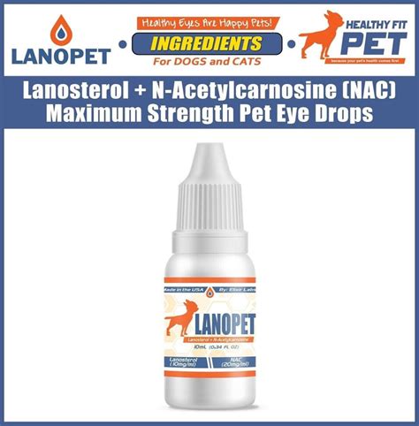 Lanosterol NAC Dog Eye Drops Cat Eye Drops N-acetylcarnosine Eye Pet Eye Drops Lubricating Eye ...