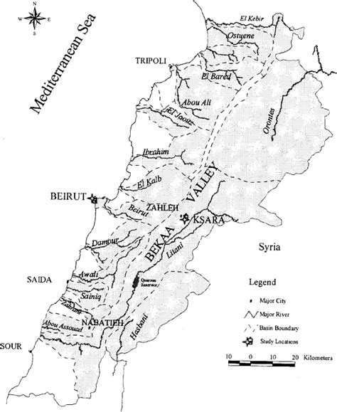 Rivers and water basins of Lebanon | Download Scientific Diagram