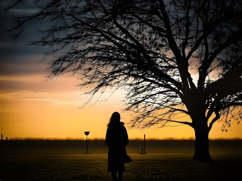 Premium AI Image | lonely person silhouette scenery