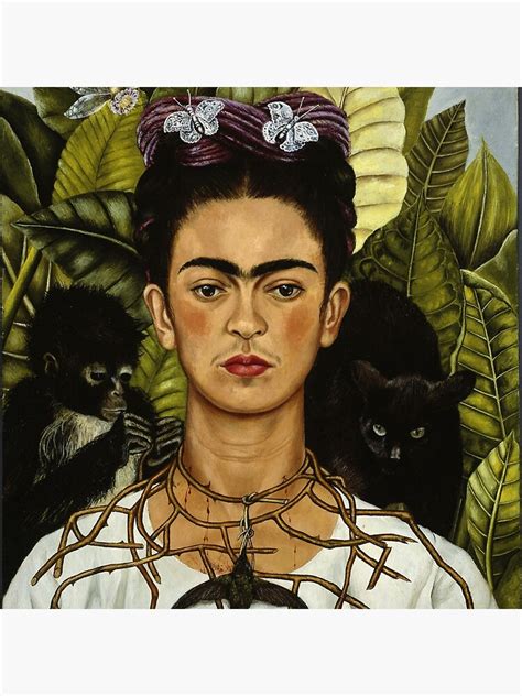 "Frida Kahlo's self portrait with monkey and cat" Coasters (Set of 4 ...