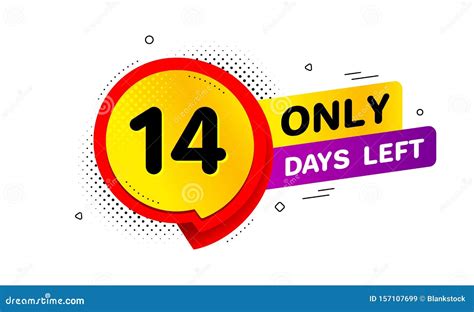 Fourteen Days Left Icon. 14 Days To Go. Vector Stock Vector - Illustration of vector, colors ...