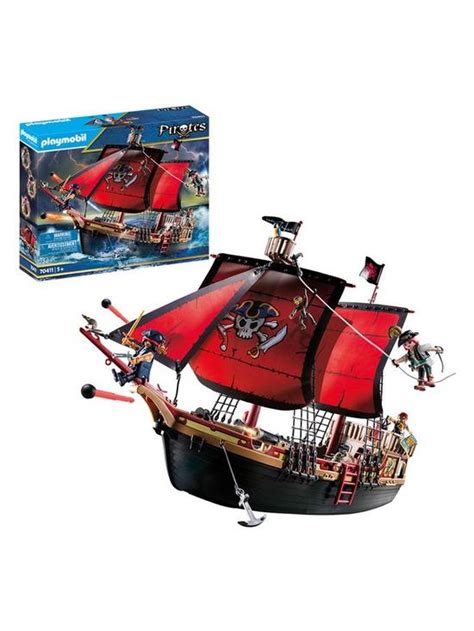 Playmobil 70411 Pirates - Large Floating Pirate Ship with Cannon | very ...