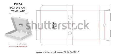 Pizza Box Die Cut Template Stock Vector (Royalty Free) 2214668037 | Shutterstock