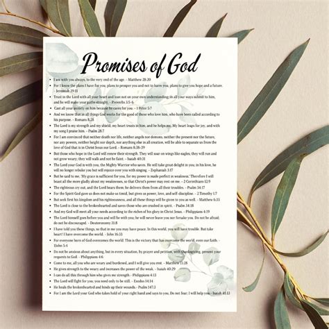 Embracing 25 of God's Promises: A Printable List of the Promises of God ...