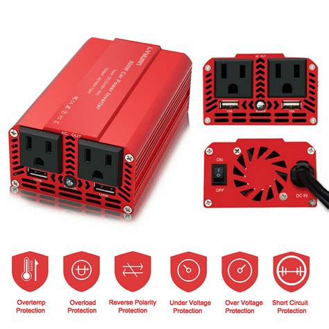 500W Car Power Inverter DC 12V To AC 110V 120v adapter Converter 2 usb 2 AC | eBay