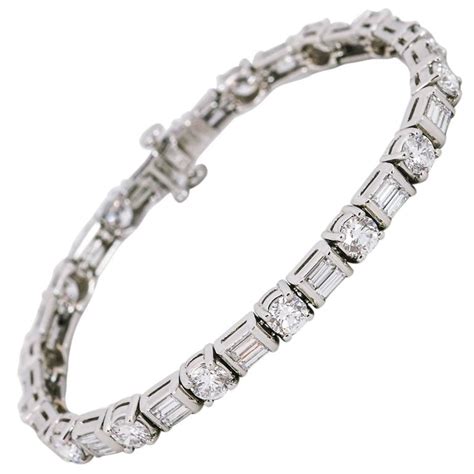 Diamond Platinum Tennis Bracelet at 1stDibs