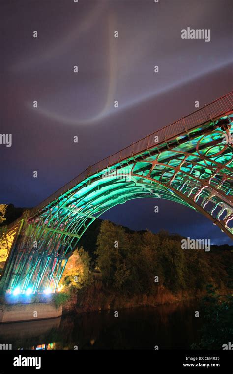 The Ironbridge by Night Stock Photo - Alamy