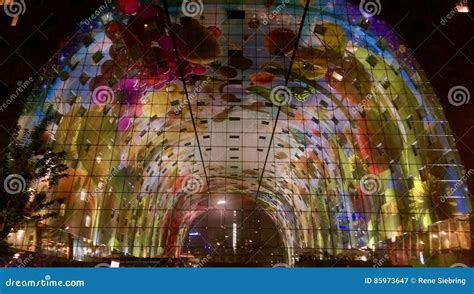 Rotterdam Markthal editorial photography. Image of illustrated - 85973647