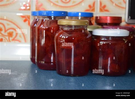 homemade strawberry marmalade Stock Photo - Alamy