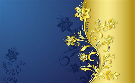 golden,pattern,blue,cartoon,childlike,hand painted,hand,painted,Flower,Decorative,Element,Season ...
