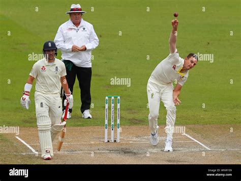 MANCHESTER, ENGLAND. 06 SEPTEMBER 2019: Josh Hazlewood of Australia ...