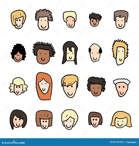 Cute face icons stock vector. Illustration of female - 87376149