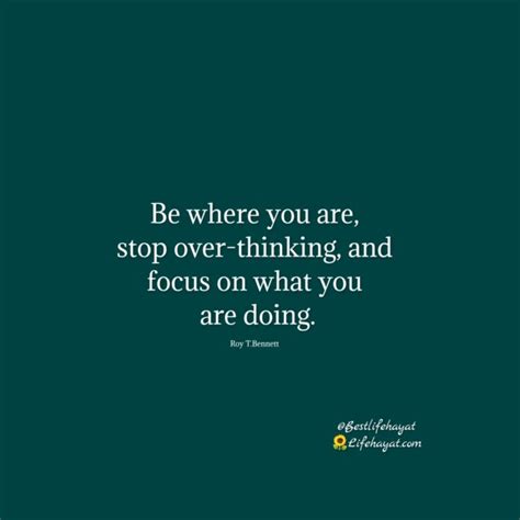 Stop Overthinking - Quotes Of The Day - Best Life Hayat