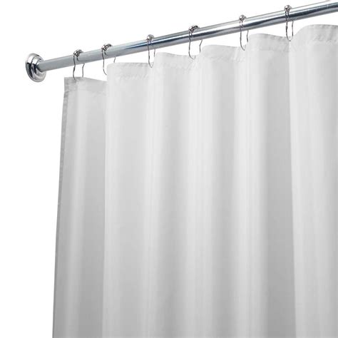 interDesign Poly Waterproof Stall-Size Shower Curtain Liner in White-14662 - The Home Depot