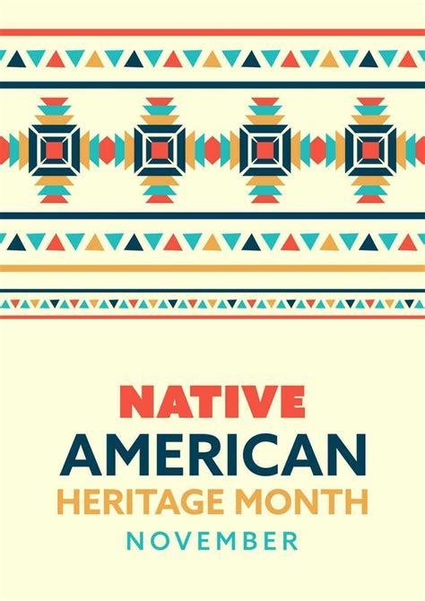 Native American Heritage Month. pattern design for greetings ...