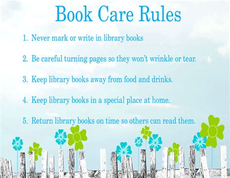 Book Care Rules | Charles Reed Bishop Learning Center