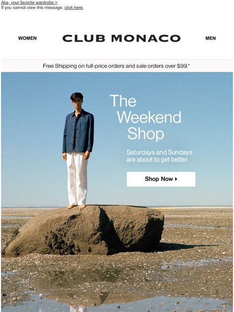 Club Monaco Email Newsletters: Shop Sales, Discounts, and Coupon Codes