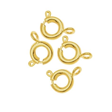 22K Gold Plated Spring Ring Clasps 6mm (50) - Walmart.com - Walmart.com