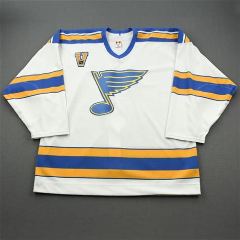 Lot Detail - St. Louis Blues - White Vintage Jersey w/ 'V' Patch ...