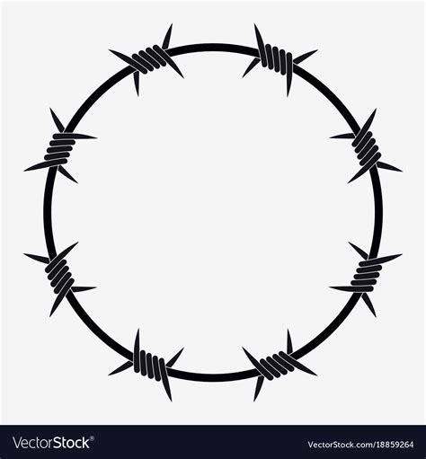 Barbed wire circle shape Royalty Free Vector Image