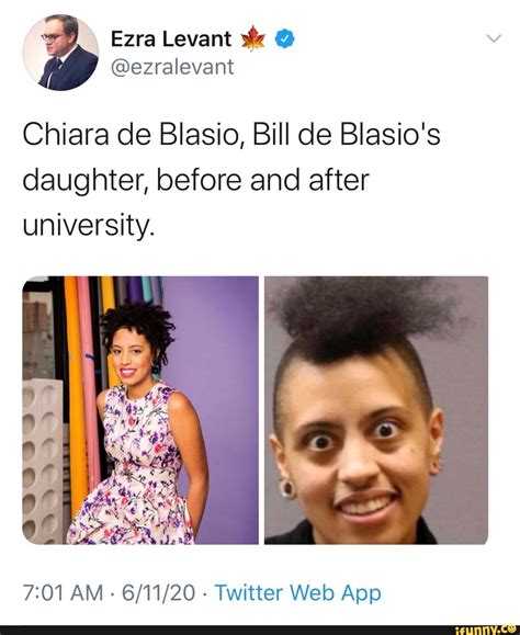 Chiara de Blasio, Bill de Blasio's daughter, before and after university. 7:01 AM Twitter Web ...