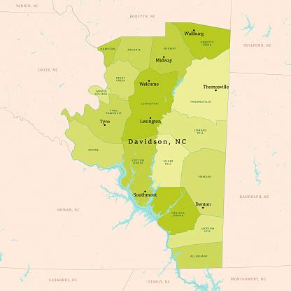 Nc Davidson County Vector Map Green Stock Illustration - Download Image ...