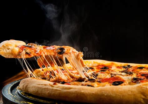 Pizza Cheese Stretch Hot Pizza Stock Image - Image of stretch, pizza ...