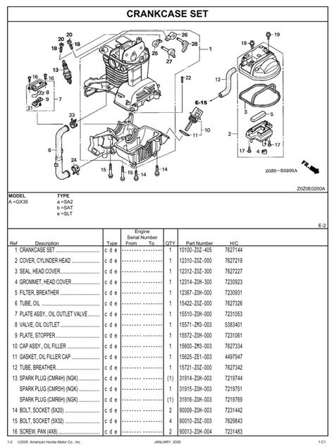 Honda Engine Parts Diagram