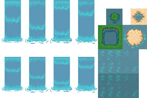 Waterfall and water design | Pixel art games, Pixel art, Game concept art