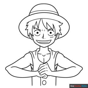 Monkey D Luffy from One Piece Coloring Page | Easy Drawing Guides