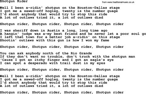 Shotgun Rider, by Marty Robbins - lyrics