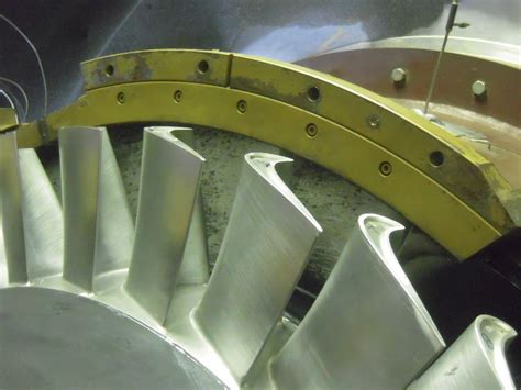 The rotor blade assembly in the large scale Axial Flow Turbine research Facility AFTRF. The ...