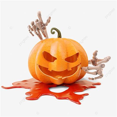 Halloween Pumpkins White Transparent, Halloween Pumpkin Hand Bone, Pumpkin, Hand Bone, Halloween ...