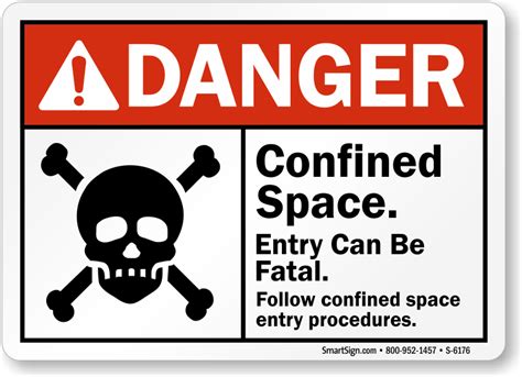 Confined Space Entry Can Be Fatal, Follow Procedure Sign