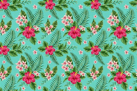 HD wallpaper: teal and pink floral wallpaper, flowers, tropics ...