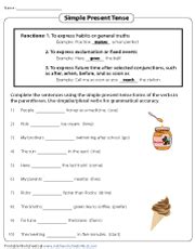 Simple Verb Tense Worksheets