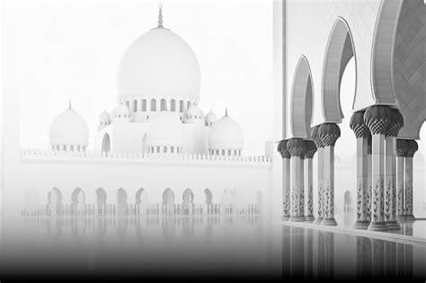 Premium AI Image | White Islamic Mosque Background