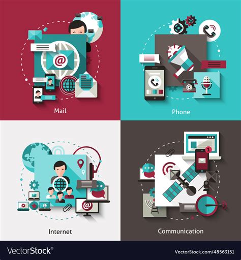 Communication design concept set Royalty Free Vector Image