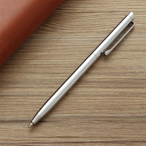 Rotating Metal Ballpoint Pen Stainless Steel Ball Pen Steel Pen Commercial Stationery Pen ...