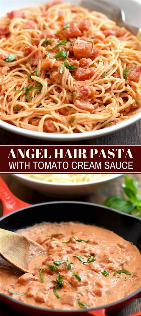 Angel Hair Pasta with Tomato Cream Sauce - Onion Rings & Things