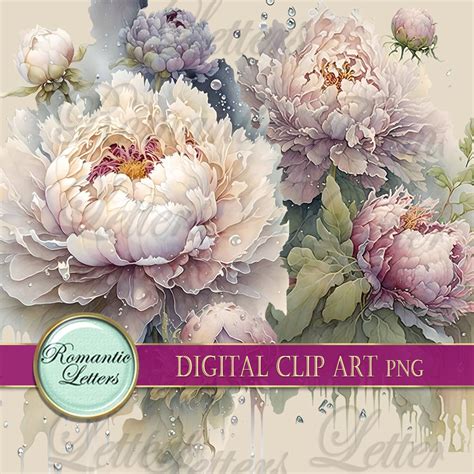 Digital Scrapbook Clip Art Flowers Watercolor Clipart Floral Clip Art ...