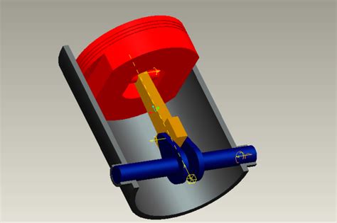 Single piston animation - Pro/Engineer Wildfire - 3D CAD model - GrabCAD