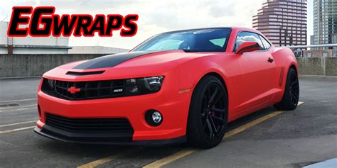 Matte Red Camaro Wrap | Wrapfolio